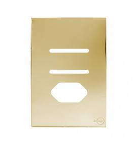 Placa p/ 2 Interruptores + Tomada 4x2 - Novara Glass Dourado